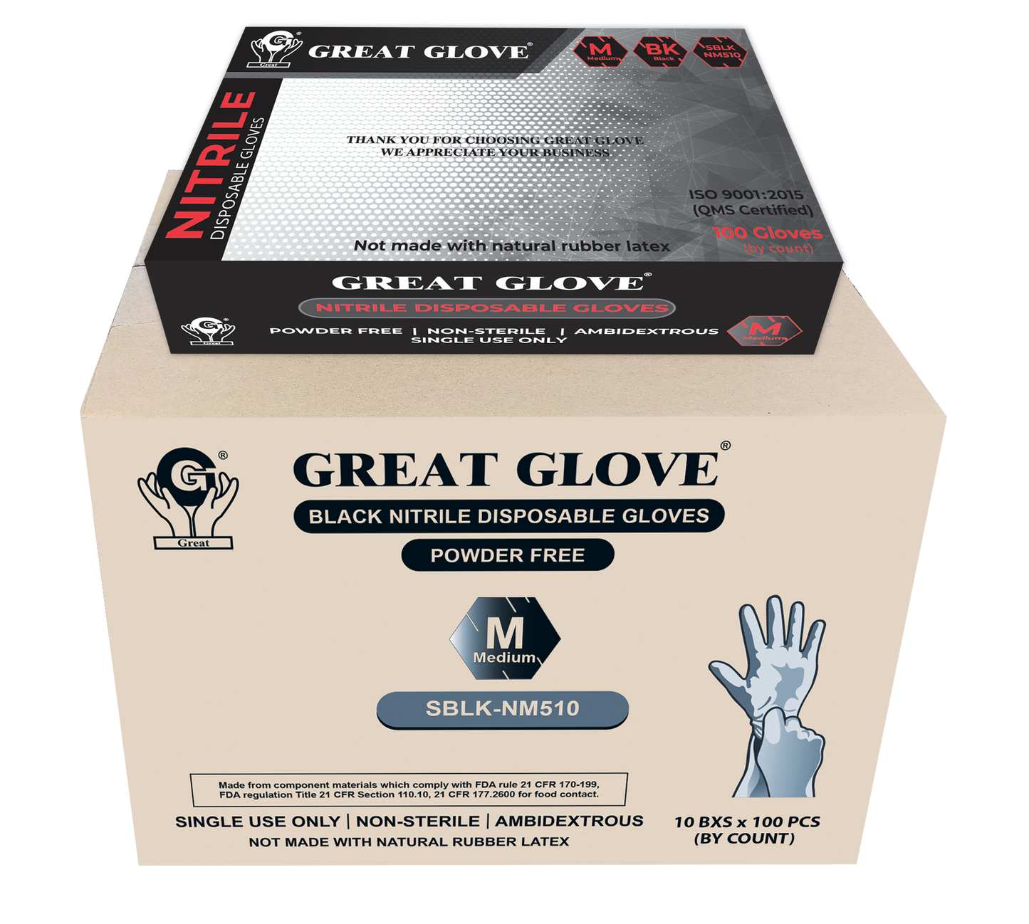 Great Glove 4mil Black CASE OF 10 BOXES