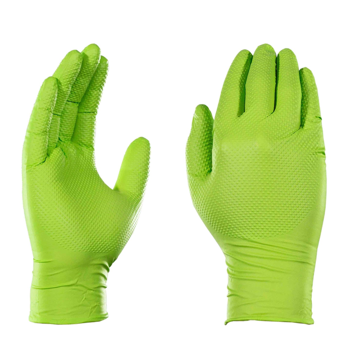 Raised Diamond Texture Green Nitrile 8 mil Case/10 Boxes
