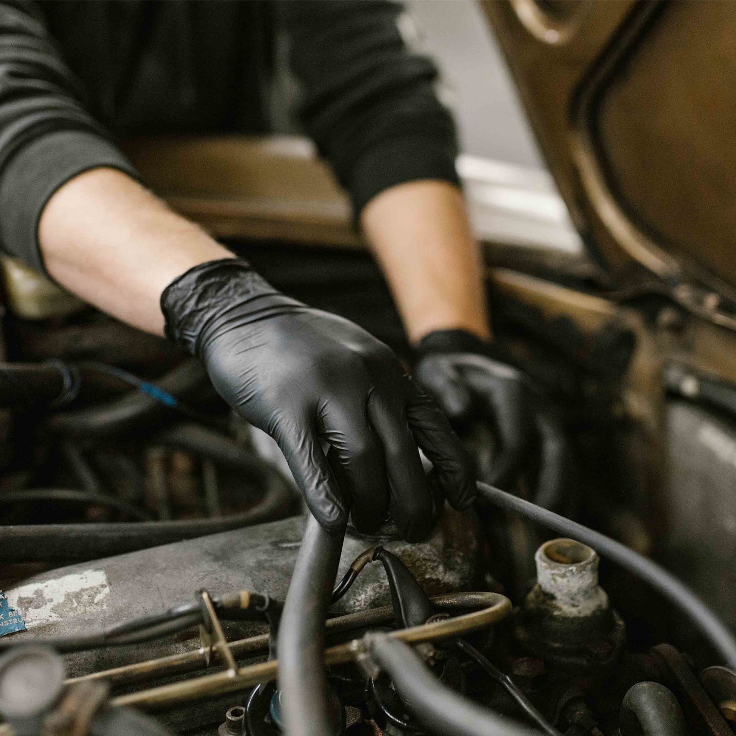 GREAT GLOVE 3D *6mil *Diamond Grip *Black *10 Boxes *1,000 Gloves *M-XL