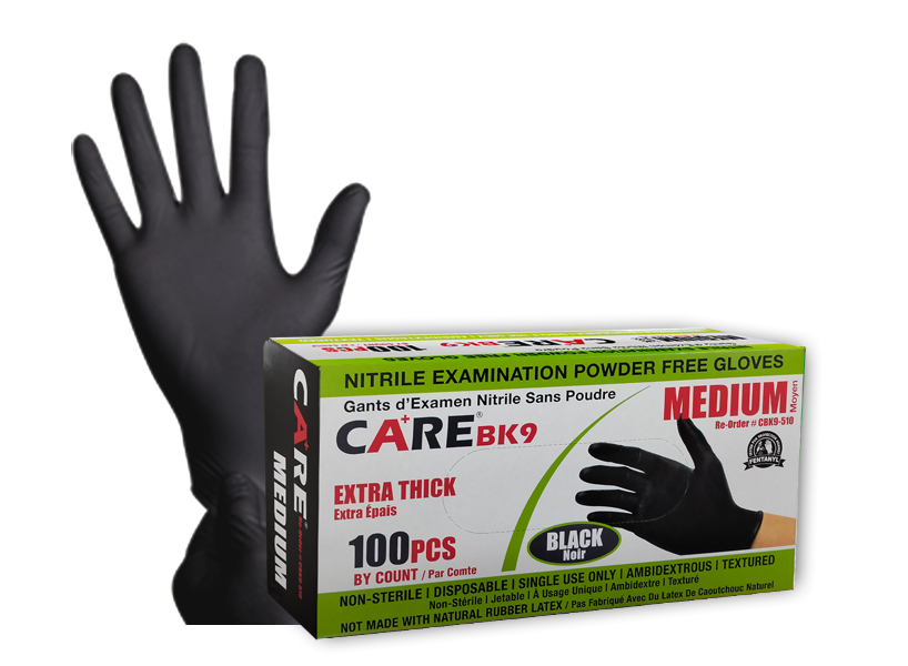 CARE BK9 6mil Black Box of 100