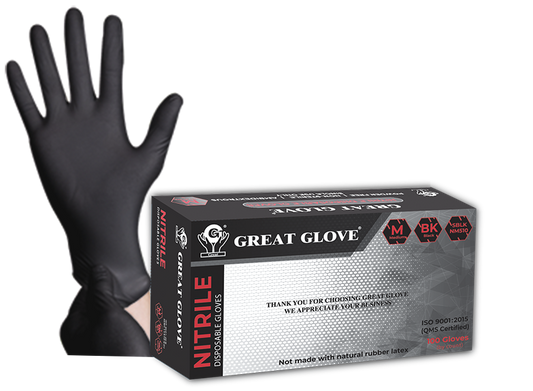 GREAT GLOVE 4mil Black box of 100 gloves
