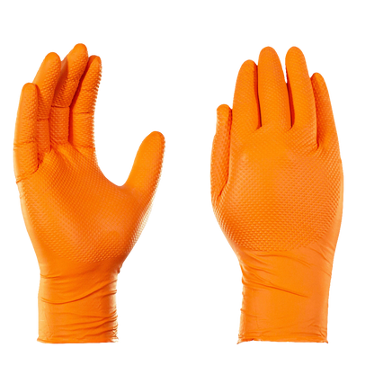 GREAT GLOVE 8mil Diamond Grip-Orange Box of 100